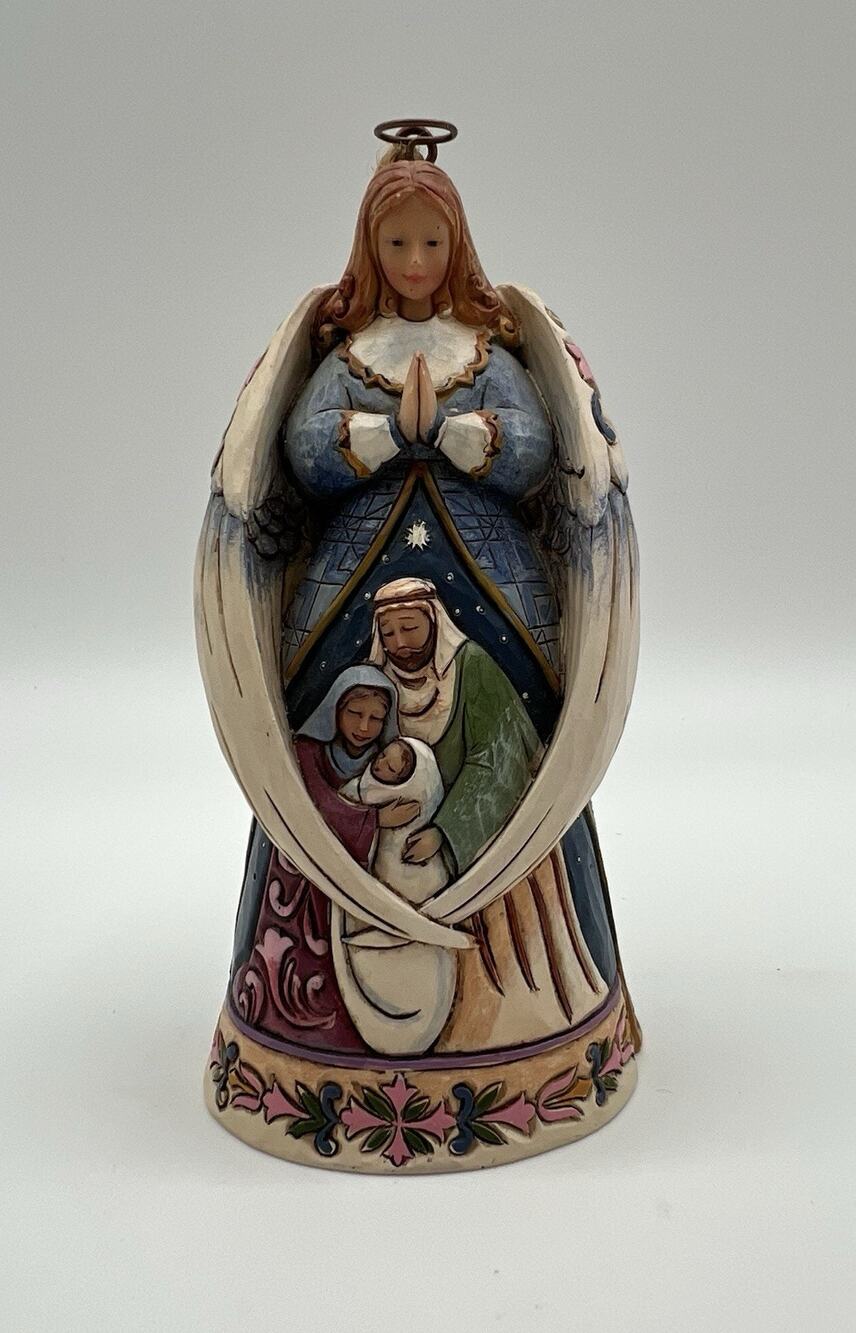 Jim Shore Our Savior Is Born Angel with Holy Family Christmas Ornament 5” tall